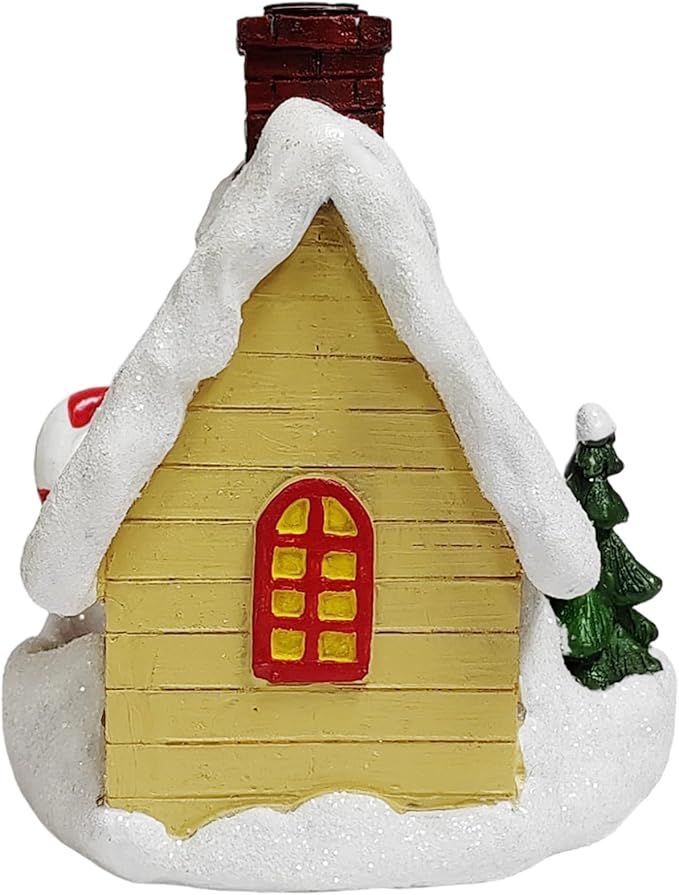 Hosley Resin Backflow Incense Burner – Christmas House Snow Cabin Backflow Incense Cone Holder (4.72") with 20 Apple Cinnamon Cones, House Decor & Aromatherapy