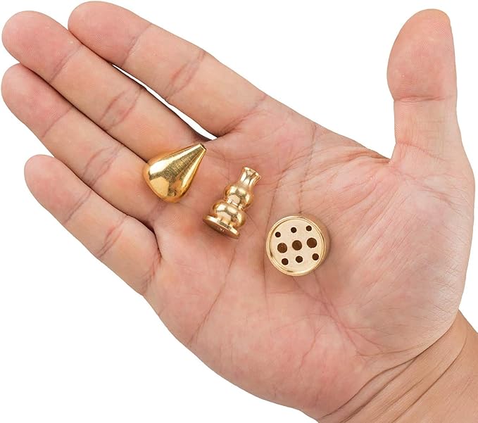 Brass Incense Holder 3 Styles, Incense Cone Burner, Coil Incense Holder, Incense Stick Holder (6 Pieces)