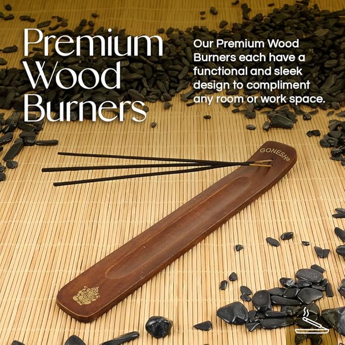 Gonesh - Incense Holder - Modern Home Decor - Wood Incense Burner - Red - 10” x 1.25”