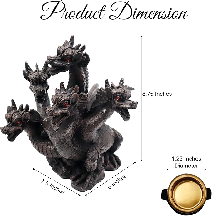 Hosley 12pk Bulk Buy 8.5 Inch High Resin Dragon Decor Statue/Incense Cone Burner Smoking Dragon Holder. Ideal for Spa and Aromatherapy Suggested for use Brand Incense Cones